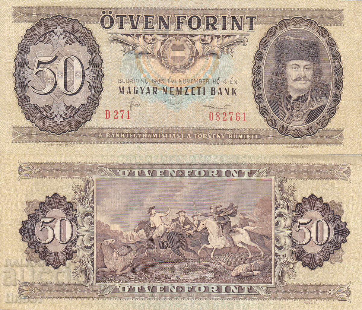 tino37- UNGARIA - 50 FORINTI - 1986