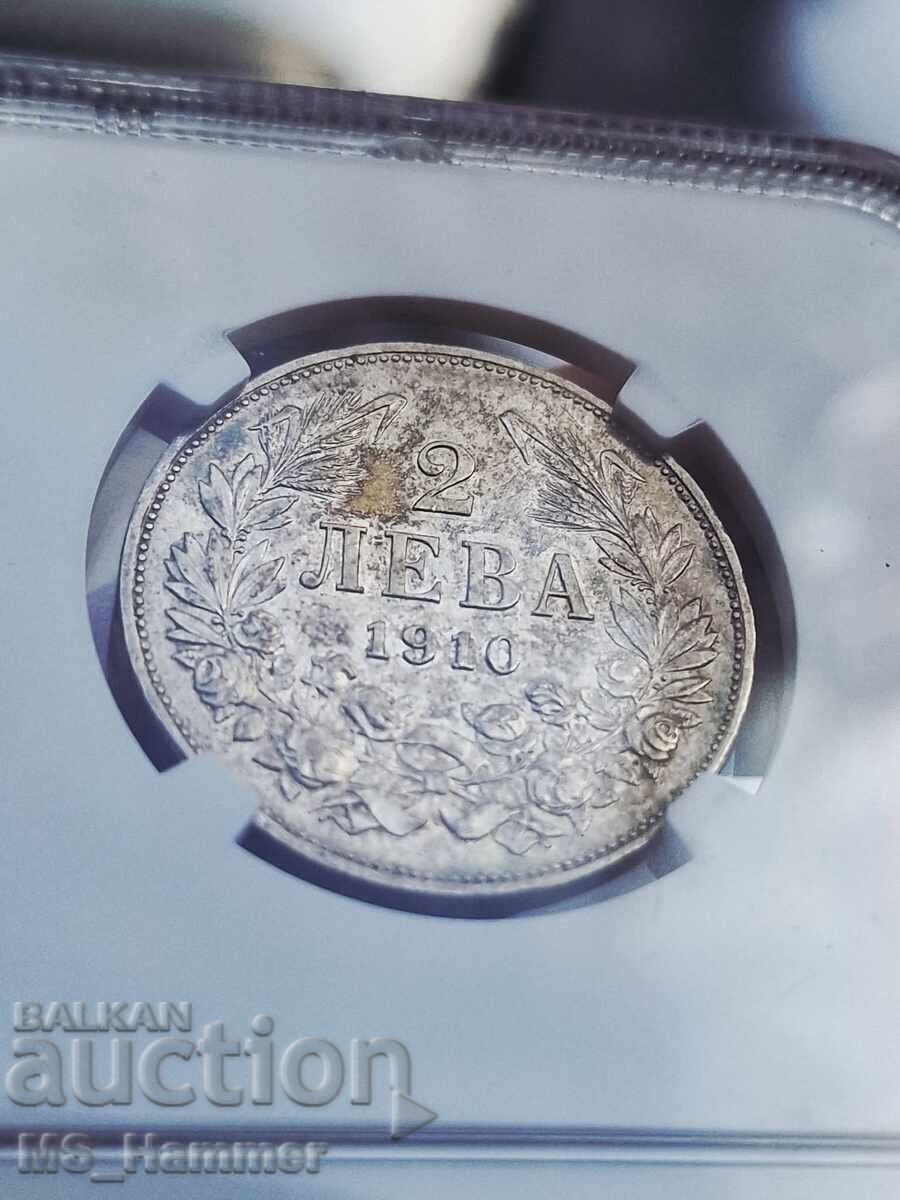 2 leva 1910 Au53 NGC - 6 2 leva 1910 Au53 NGC - 6