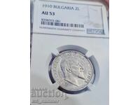 2 leva 1910 AU53 NGC