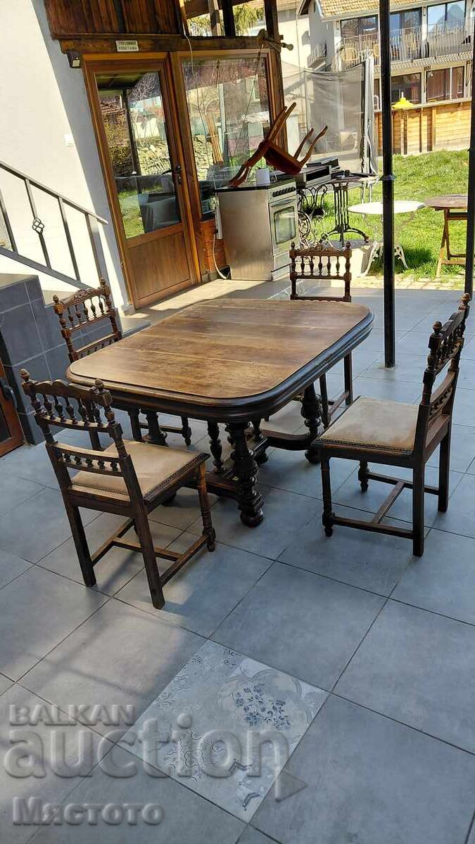 К-т Маса със 4 стола стари началото на 20 век.