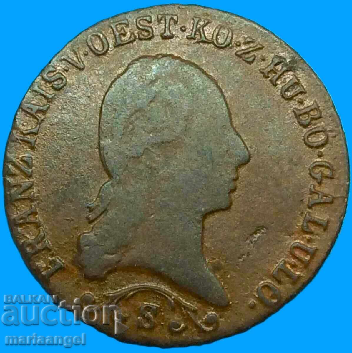 1 Kreuzer 1812 Austria S - Kremnitz Kaiser Franz I 25mm