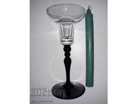 Candelabru cu lumânare. Sticlă subțire
