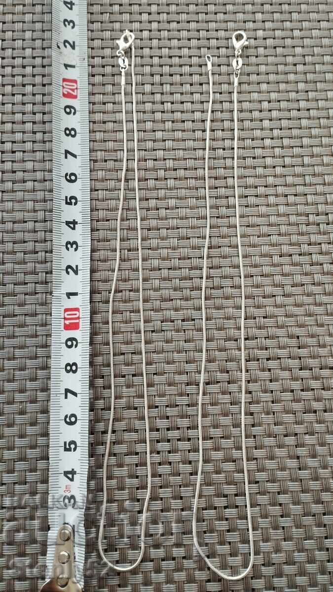 2 buc. lanțuri placate cu argint pentru pandantive