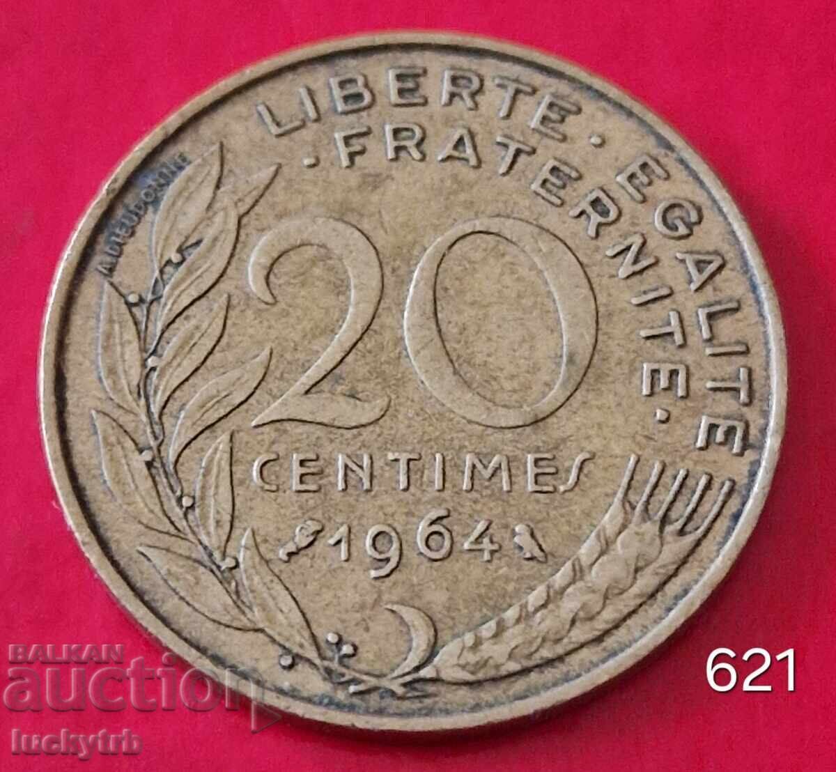20 de cenți 1964 - Franța 20 de cenți 1964 - Franța
