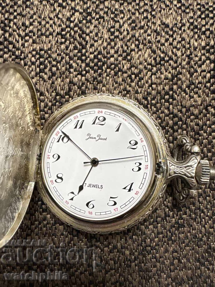 Ceas de buzunar mecanic rar Jean Jacot. Funcționează. Excelent