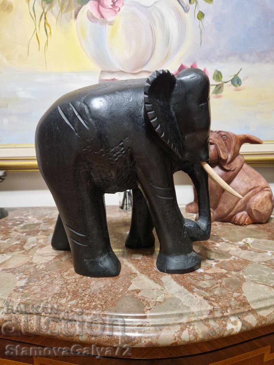 Minunată figurină antică din lemn statuetă - 5