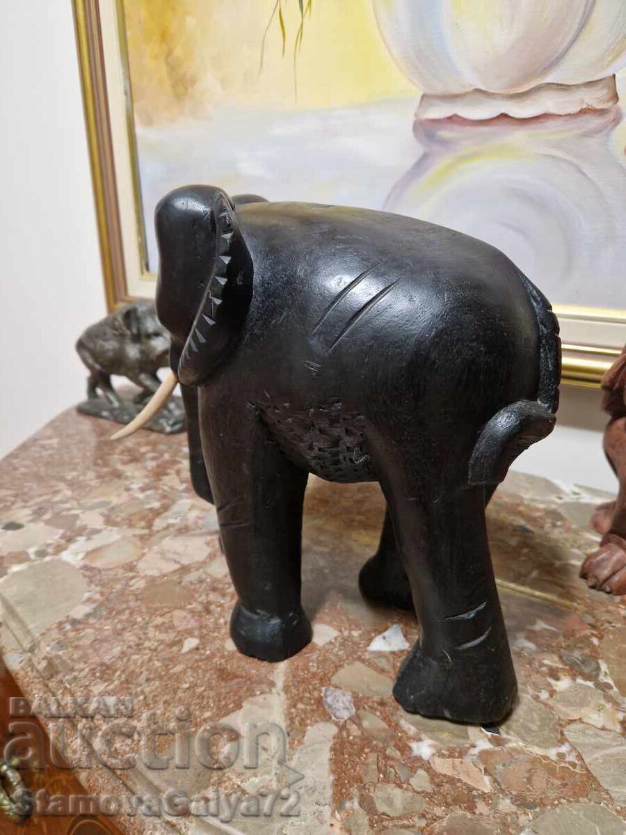Minunată figurină antică din lemn statuetă - 6
