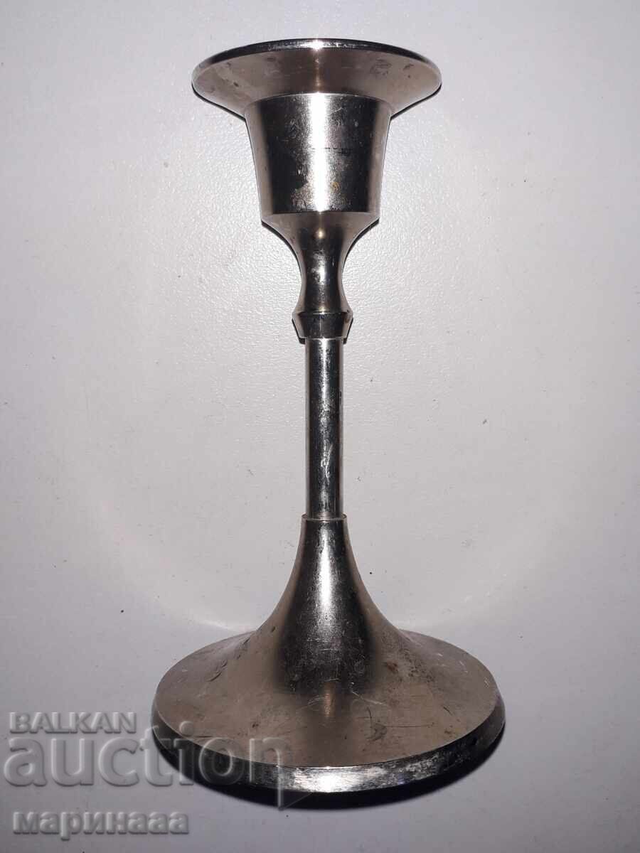 CANDLE HOLDER. CHROME. BRASS CANDLE HOLDER. CHROME. BRASS
