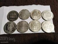 Monede comemorative. 1300 ani Bulgaria. 8 bucăți