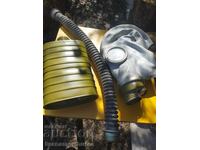 Military bag and gas mask