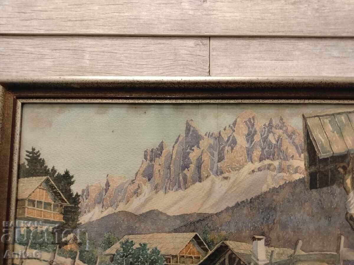 Licitație Acuarelă antică (1936) – Tirolul de Sud, Hans Lutman