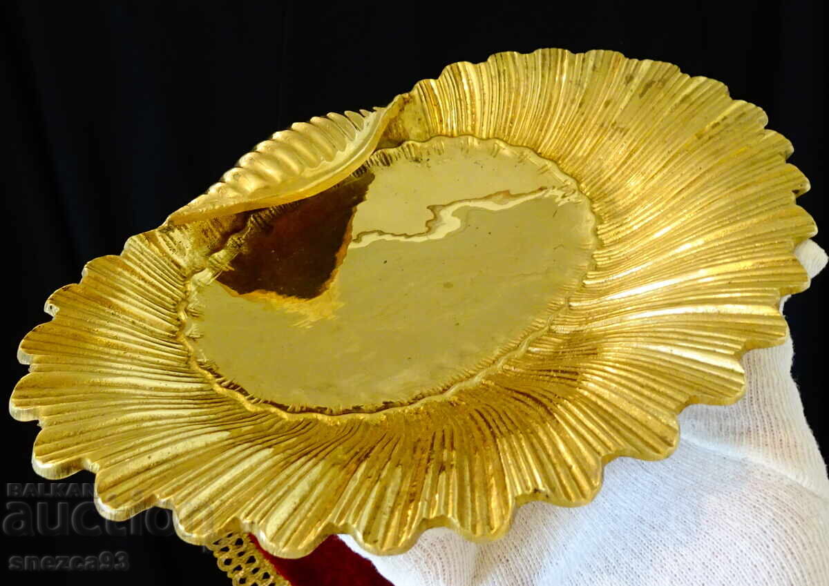 Bol pentru fructe din bronz, scoică perlată, placare groasă - 6 Bol pentru fructe din bronz, scoică perlată, placare groasă - 6