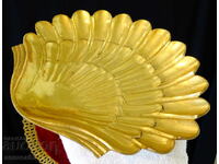 Bol de fructe din bronz, bol, scoică perlată, placat cu aur, baroc