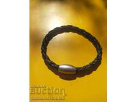 A leather bracelet