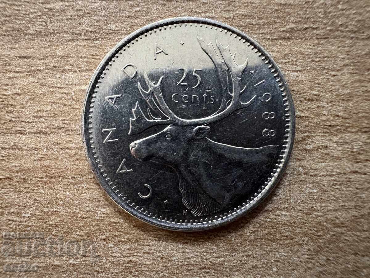 Canada - 25 cenți (1988)