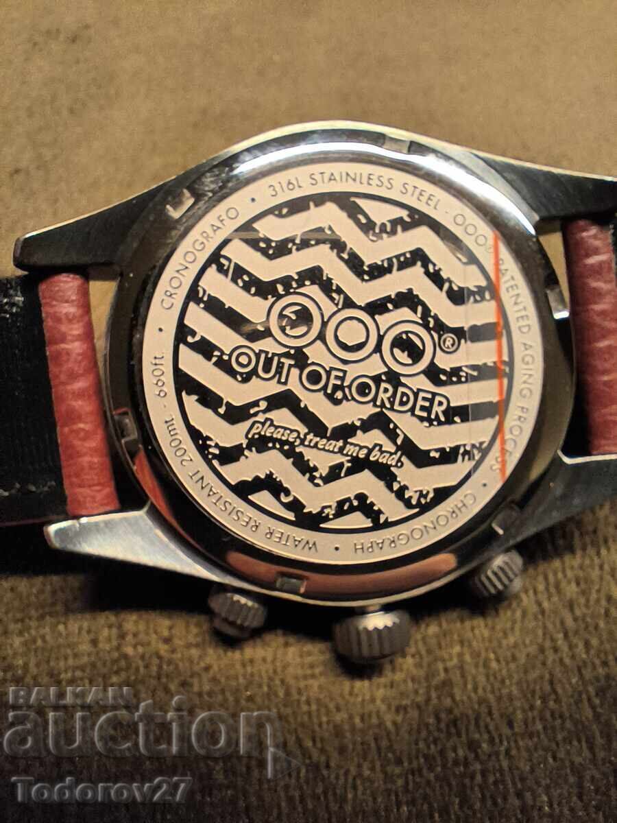 Cronograf Sportiv Out of Order cu Cadran Roșu - 200m - 7