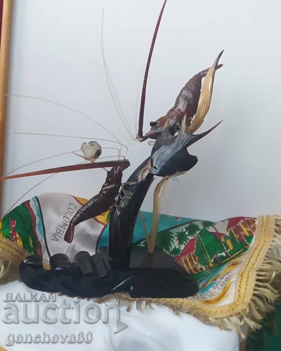 Livrarea Decoratiune vintage din Panama Sculptura creveti peste si caracatita