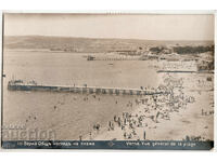 България, Варна, общ изглед на плажа, 1928 г., пътувала