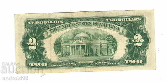 2 Dolari 1953B SUA, Sigiliu Roșu / Bancnotă cu preț € 12.78 | 25.00 BGN