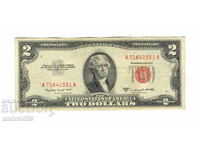 2 Dolari 1953B SUA, Sigiliu Roșu / Bancnotă