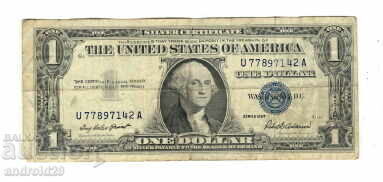 1 Dolar 1957 SUA, Sigiliu albastru /F/ Bancnotă/Dollar/USA