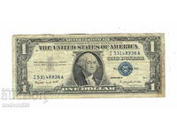 1 Долар 1957 A САЩ, Син печат /F/ Банкнота/Dollar/USA