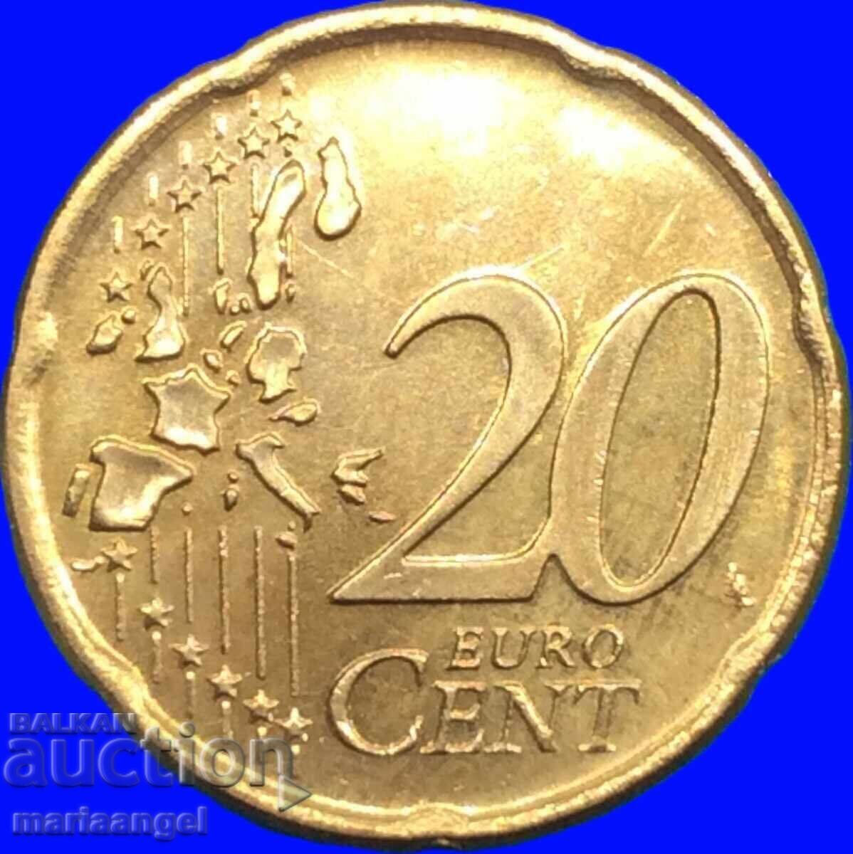 Livrarea 20 centi euro 2002 Irlanda UNC PROOF alama