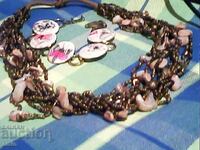 Set colier și brățară din mărgele, șapte culori