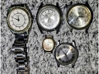 Σετ πέντε ρολογιών (τρία Seiko, ένα Timex και ένα Luch)