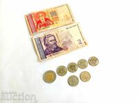 Collectible Bulgarian banknotes and coins