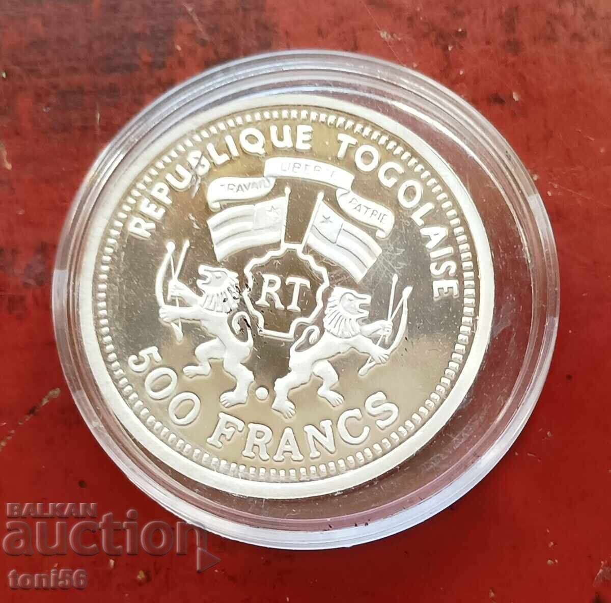 Togo 500 franci 1955 argint proof cu preț € 44.00 | 86.06 BGN