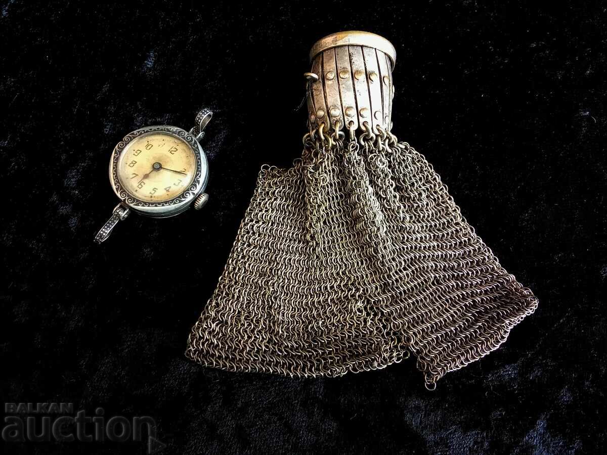 Portofel pentru monede de la Olimpiada de la Berlin din 1936 și ceas