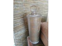 Vintage copper cylindrical container with lid and ring