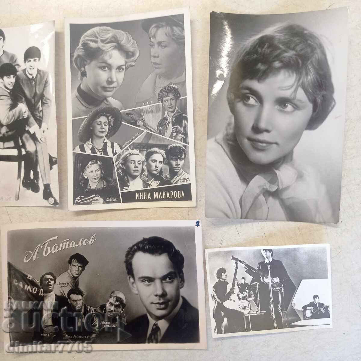 Livrarea Lot de 7 cărți poștale și fotografii cu celebrități (1955–1964)