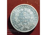 Franța 2 franci 1887 - calitate