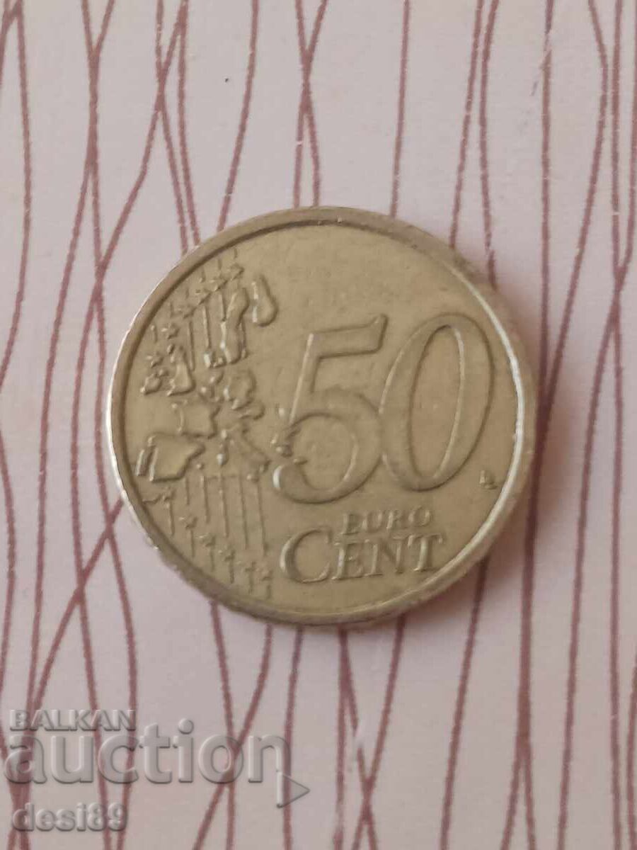 Licitație Marcus Aurelius 2002 - 50 euro cenți