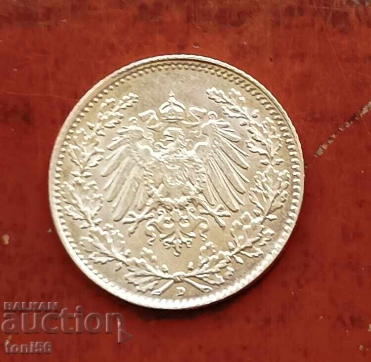 Γερμανία 1/2 μάρκο 1915 D - ποιότητα με τιμή € 11.00 | 21.51 BGN Γερμανία 1/2 μάρκο 1915 D - ποιότητα με τιμή € 11.00 | 21.51 BGN