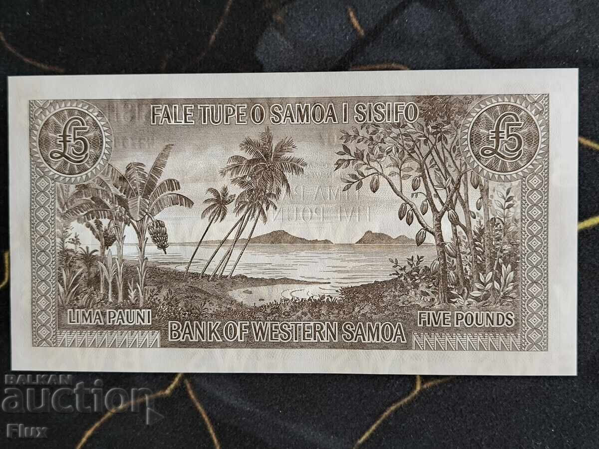 Bancnotă - Samoa de Vest - 5 lire sterline UNC | 2020 cu preț € 4.60 | 9.00 BGN Bancnotă - Samoa de Vest - 5 lire sterline UNC | 2020 cu preț € 4.60 | 9.00 BGN