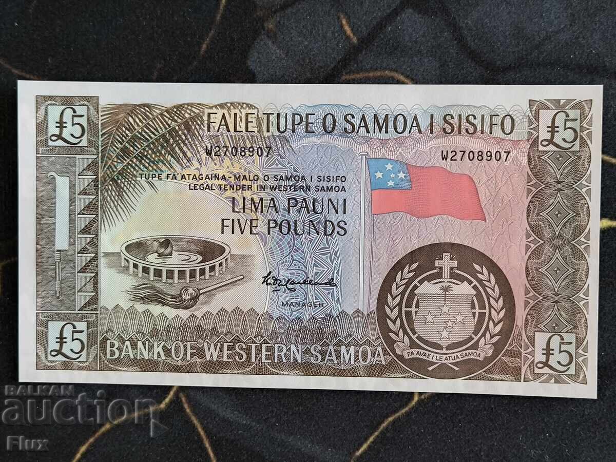 Bancnotă - Samoa de Vest - 5 lire sterline UNC | 2020 Bancnotă - Samoa de Vest - 5 lire sterline UNC | 2020