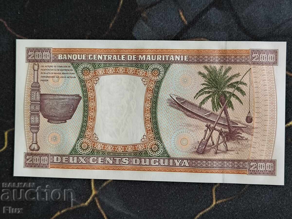 Bancnotă - Mauritania - 200 ouguiya UNC | 2002 cu preț € 1.65 | 3.23 BGN