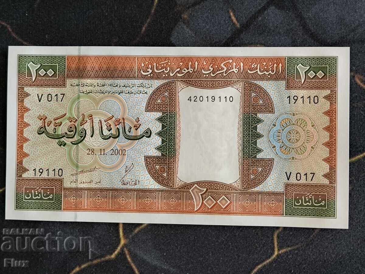 Bancnotă - Mauritania - 200 ouguiya UNC | 2002