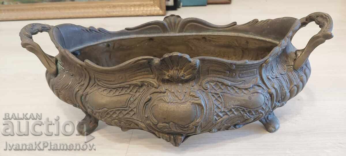 Suport de ghiveci bronz retro mare pentru cunoscători