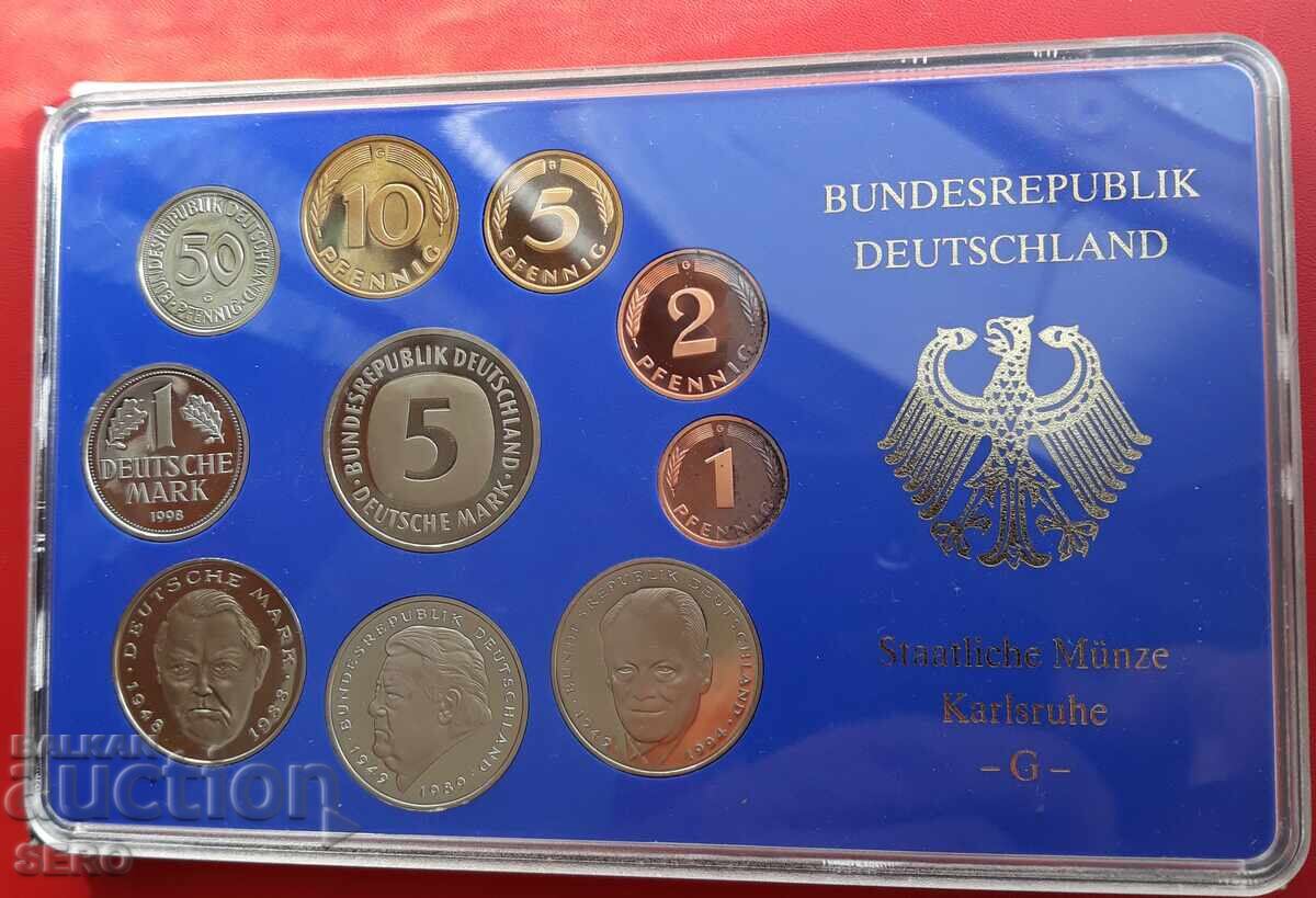 Germania-SET 1998 G-Karlsruhe-10 monede/1x5 mărci,3x2 mărci/ cu preț € 12.00 | 23.47 BGN