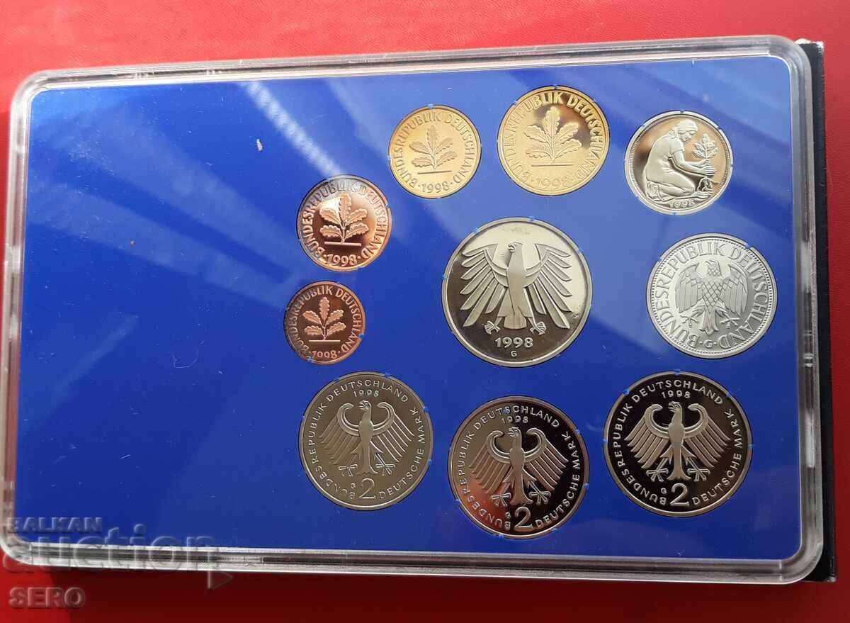 Licitație Germania-SET 1998 G-Karlsruhe-10 monede/1x5 mărci,3x2 mărci/