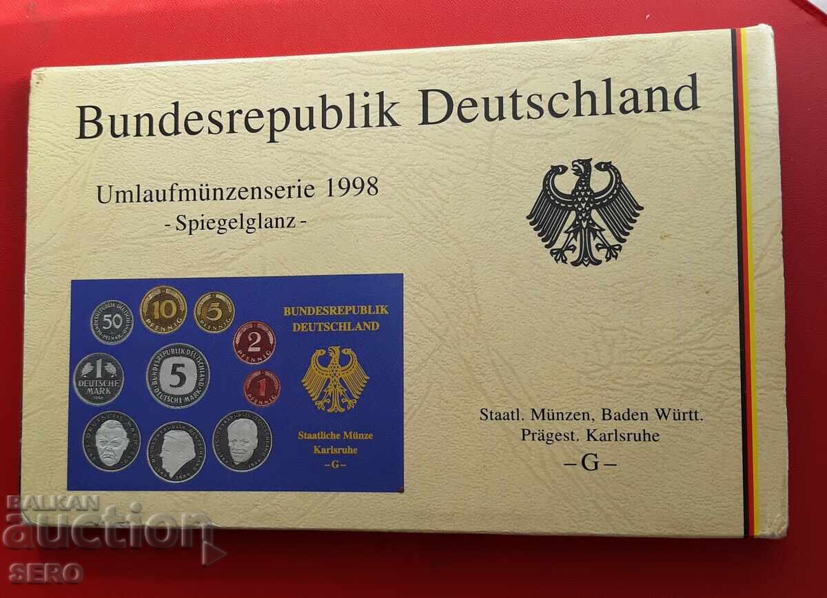 Germania-SET 1998 G-Karlsruhe-10 monede/1x5 mărci,3x2 mărci/