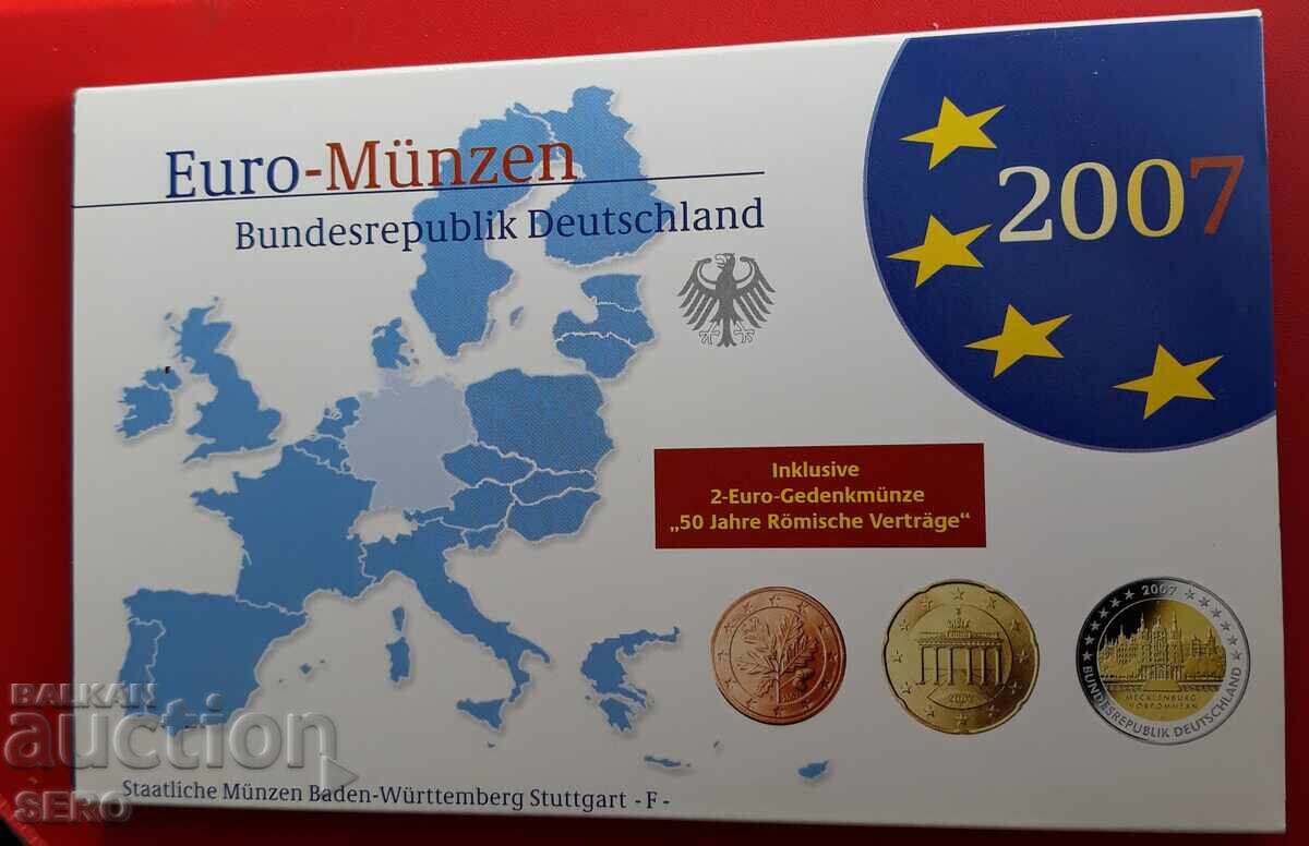 Germania-SET 2007 F-Stuttgart de la 9 euromonede/2x2 euro/