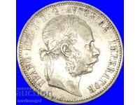 Австрия 1 флорин 1873 Франц Йозеф сребро - рядка и скъпа