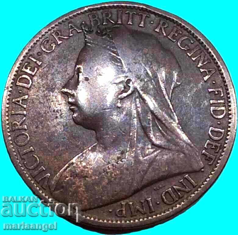 Marea Britanie 1 Penny 1901 Regina Victoria 30mm bronz - 6