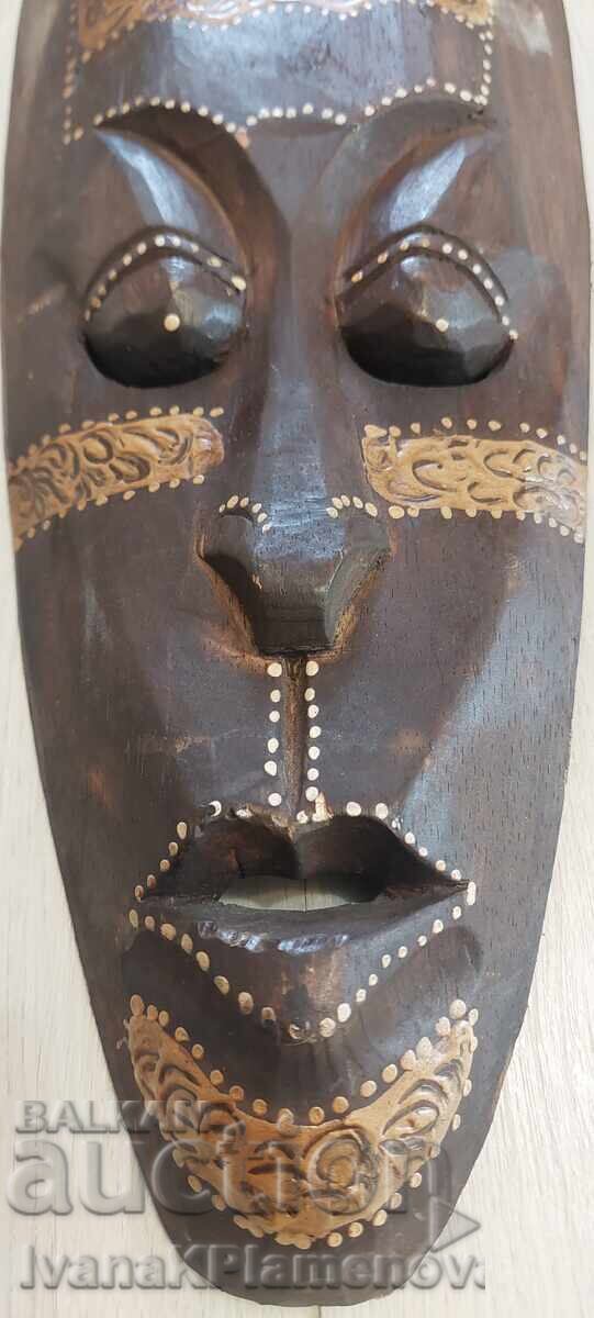 Masca sculptată în lemn Africa pentru cunoscători 50cm - 5