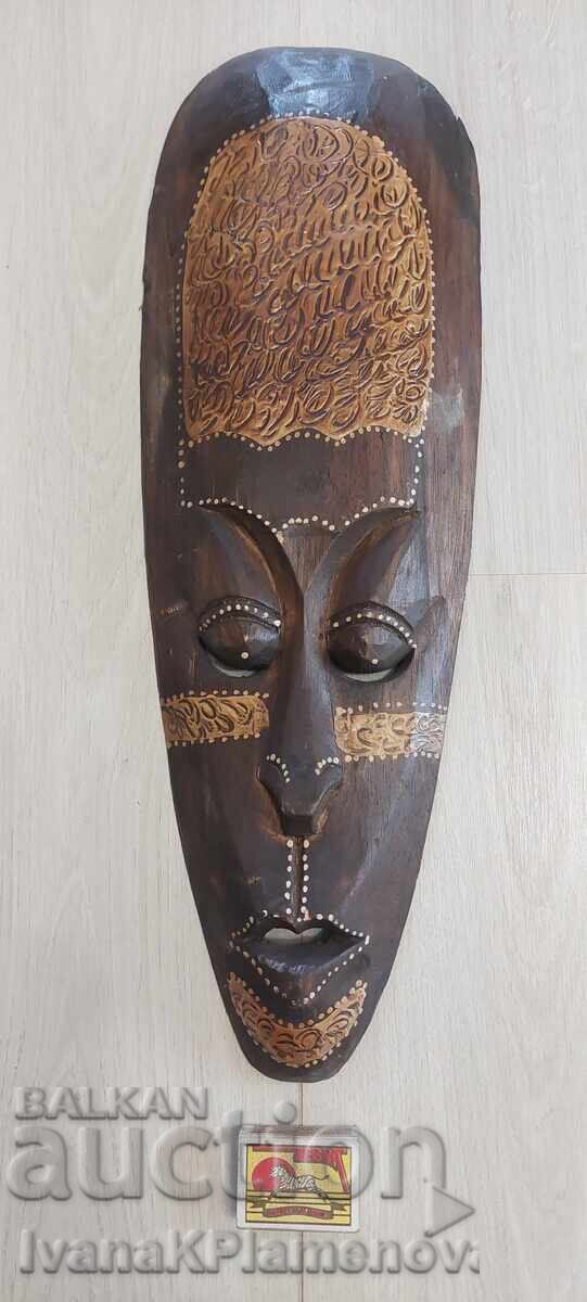 Masca sculptată în lemn Africa pentru cunoscători 50cm - 6